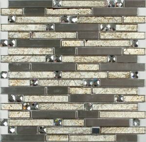 Мозаика MS-610 метал стекло (15х48х98х8) 298х305