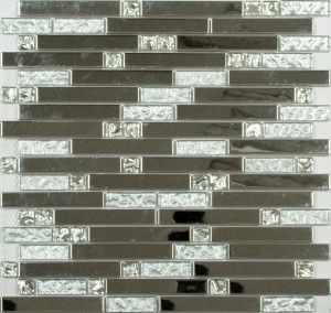 Мозаика MS-605 метал стекло (15х48х98х6) 298х305