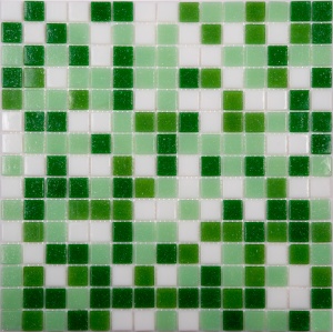 Мозаика mix11 бело-зелёный (бумага) 327х327