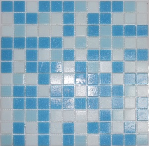 Мозаика mix20 бело-синий-голубой (сетка) 322х322
