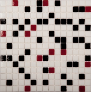Мозаика mix9 черно-бело-красный (бумага) 327х327