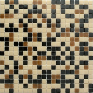 Мозаика mix15 чёрно-коричневый (сетка) 327х327