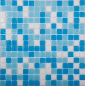 Мозаика mix2 бело-сине-голубой (бумага) 327х327