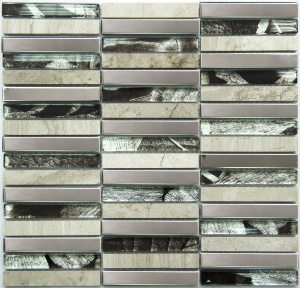 Мозаика MS-622 метал стекло камень (15х98х8) 285х300