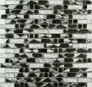 Мозаика MS-606 метал стекло (15х48х98х6) 298х305