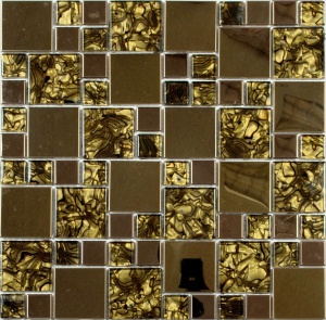 Мозаика MS-612 метал стекло (15х48х8) 300х300